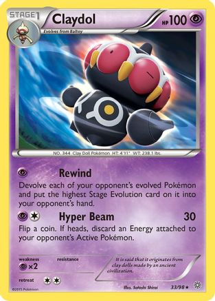 Claydol 033 - Reverse Holofoil XY Ancient Origins - Rare