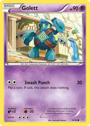 Golett 034/98 - Reverse Holofoil XY Ancient Origins - Common