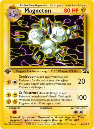 Magneton (26) 026/62 - 1st Edition Fossil - Rare