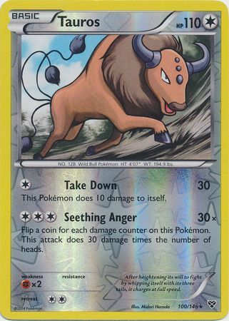 Tauros - 100/146 - Rare - Reverse Holofoil