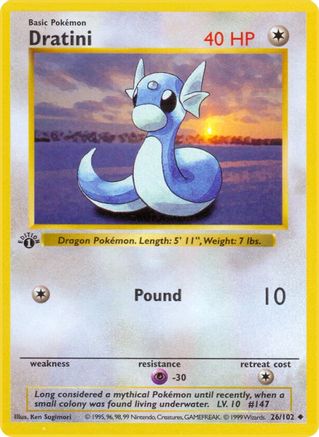 Dratini 026/102 - 1st Edition Base Set Shadowless - Uncommon
