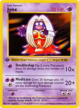 Jynx 031/102 - 1st Edition Base Set Shadowless - Uncommon