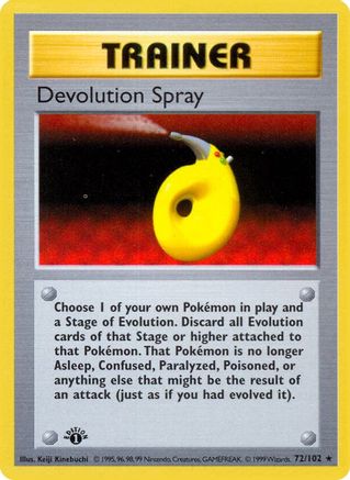 Devolution Spray 072/102 - 1st Edition Base Set Shadowless - Rare