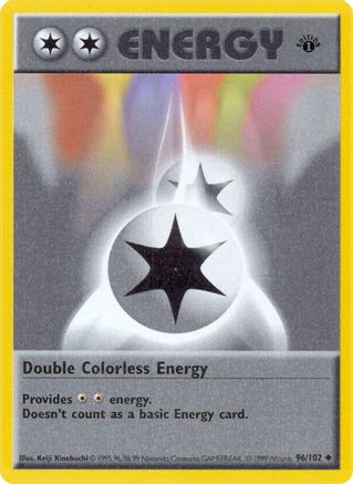 Double Colorless Energy 096/102 - 1st Edition Base Set Shadowless - Uncommon