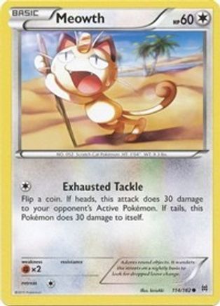 Meowth 114/162 - Reverse Holofoil XY BREAKthrough - Common