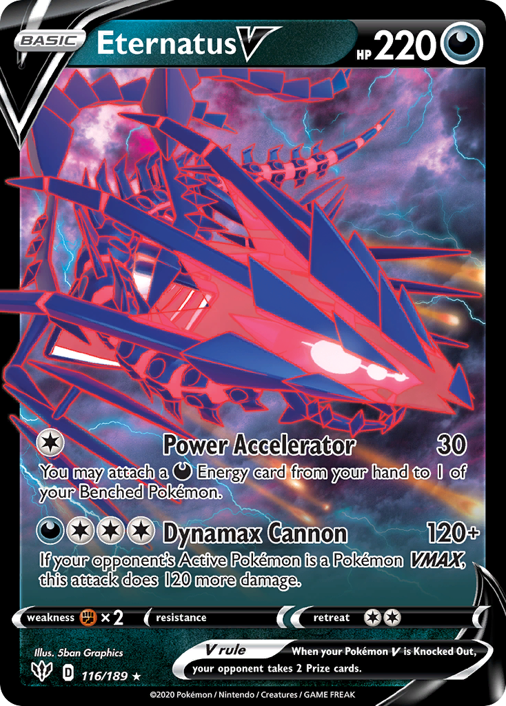 Eternatus V 116/189 - Holofoil SWSH03 Darkness Ablaze - Ultra Rare