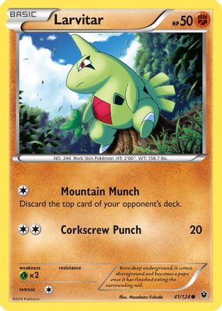 Larvitar (41) 041/124 - Reverse Holofoil XY Fates Collide - Common
