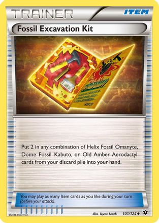 Fossil Excavation Kit 101/124 - Reverse Holofoil XY Fates Collide - Uncommon