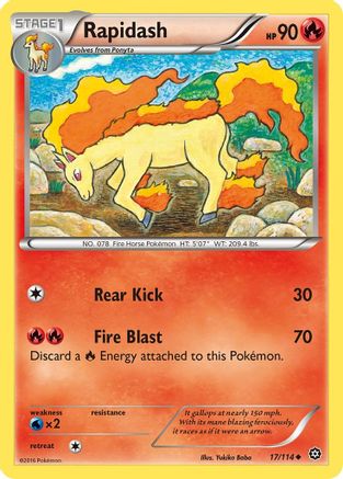 Rapidash 017/114 - Reverse Holofoil XY Steam Siege - Uncommon