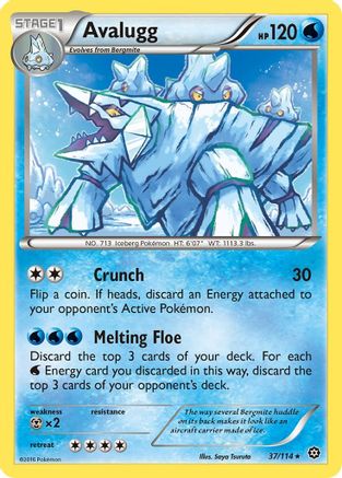 Avalugg 037/114 - Reverse Holofoil XY Steam Siege - Rare