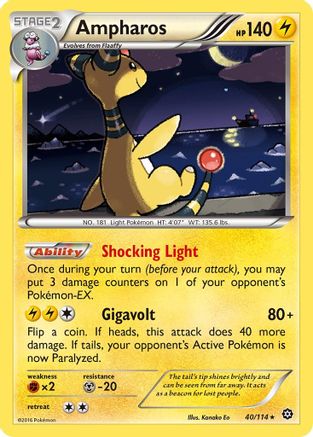 Ampharos 040/114 - Reverse Holofoil XY Steam Siege - Holo Rare
