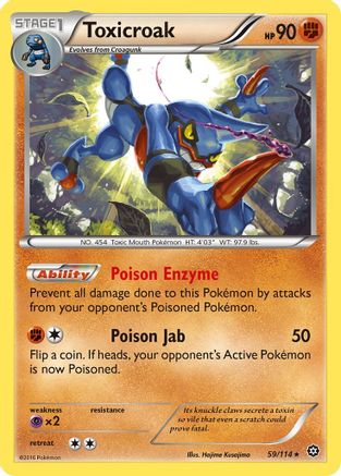 Toxicroak 059/114 - Reverse Holofoil XY Steam Siege - Rare