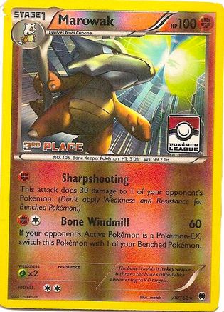Marowak 078/162 - Reverse Holofoil League & Championship Cards - Promo