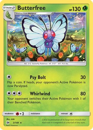 Butterfree 003/149 - Reverse Holofoil SM Base Set - Rare