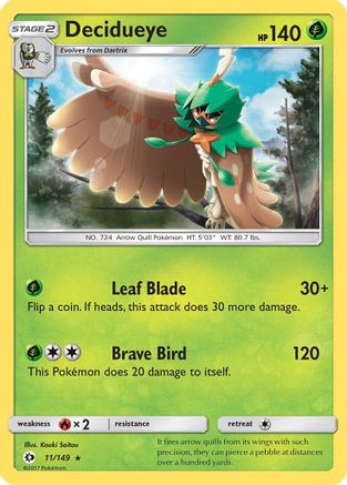 Decidueye 011/149 - Reverse Holofoil SM Base Set - Rare