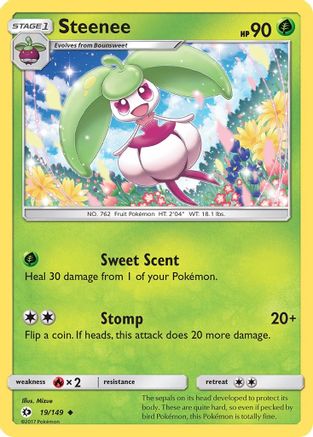 Steenee 019/149 - Reverse Holofoil SM Base Set - Uncommon