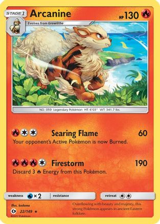 Arcanine 022/149 - Reverse Holofoil SM Base Set - Holo Rare