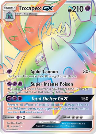 Toxapex GX (Secret) 154 - Holofoil SM Guardians Rising - Secret Rare