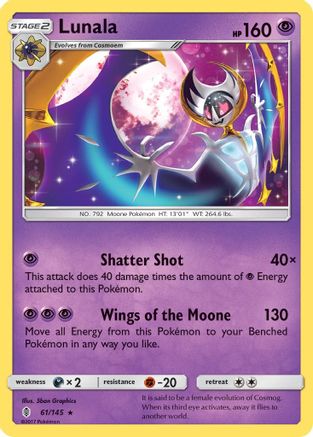 Lunala 061/145 SM Guardians Rising - Rare