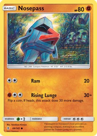 Nosepass 069/145 - Reverse Holofoil SM Guardians Rising - Common