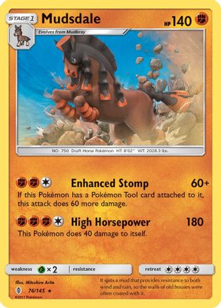 Mudsdale 076/145 - Holofoil SM Guardians Rising - Holo Rare