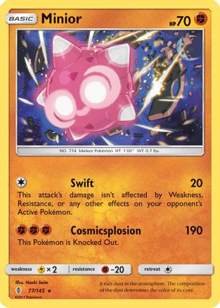 Minior 077/145 - Reverse Holofoil SM Guardians Rising - Holo Rare