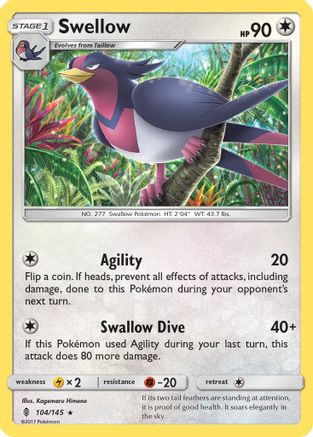 Swellow 104 SM Guardians Rising - Rare