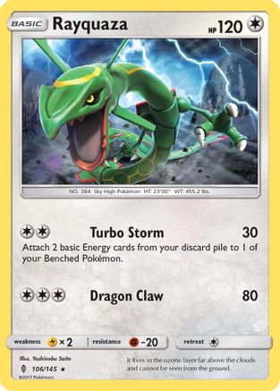Rayquaza 106/145 - Reverse Holofoil SM Guardians Rising - Rare