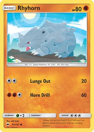 Rhyhorn 065/147 SM Burning Shadows - Common