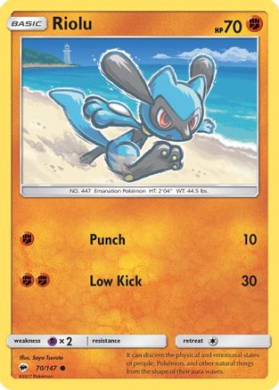 Riolu 070/147 SM Burning Shadows - Common