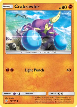 Crabrawler 073/147 - Reverse Holofoil SM Burning Shadows - Common