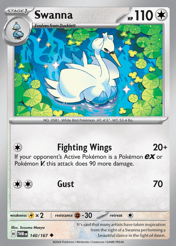 Swanna - 140/167 - Uncommon - Reverse Holo