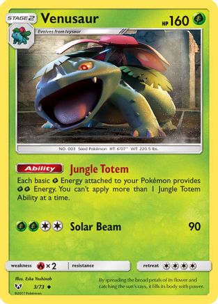 Venusaur 003/73 - Reverse Holofoil Shining Legends - Uncommon