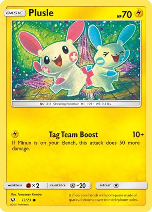 Plusle 033/73 - Reverse Holofoil Shining Legends - Common