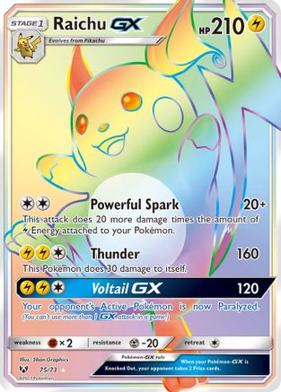 Raichu GX (Secret) 075/73 - Holofoil Shining Legends - Secret Rare