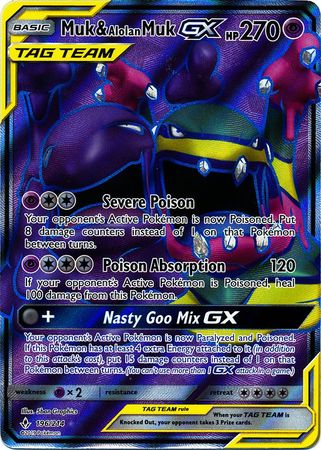 Muk & Alolan Muk GX (196) (Full Art) - 196/214 - Ultra Rare