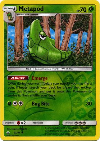 Metapod - 3/214 - Uncommon - Reverse Holofoil