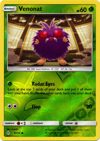 Venonat - 9/214 - Common - Reverse Holofoil