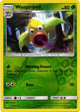 Weepinbell - 14/214 - Uncommon - Reverse Holofoil