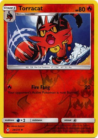 Torracat - 28/214 - Uncommon - Reverse Holofoil