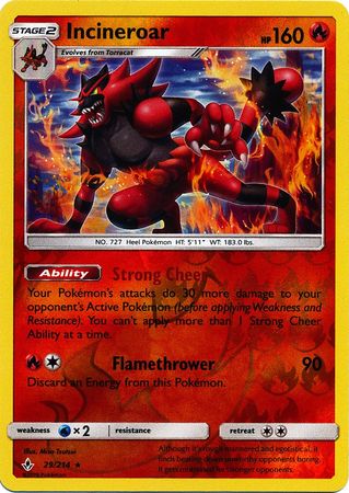 Incineroar - 29/214 - Rare - Reverse Holofoil