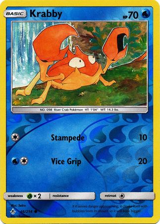 Krabby - 46/214 - Common - Reverse Holofoil
