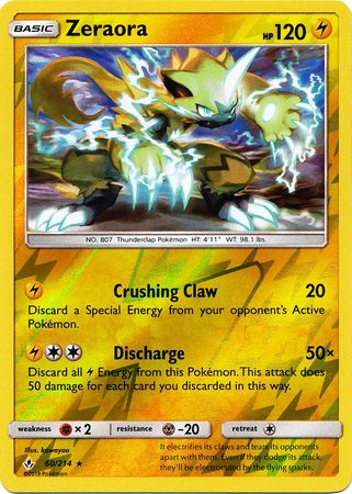 Zeraora - 60/214 - Rare - Reverse Holofoil