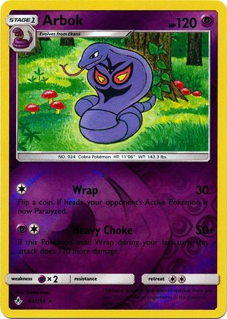 Arbok - 63/214 - Rare - Reverse Holofoil