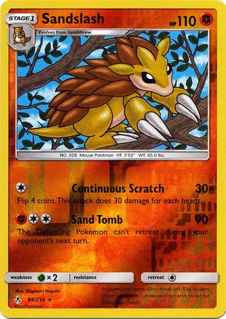 Sandslash - 84/214 - Rare - Reverse Holofoil
