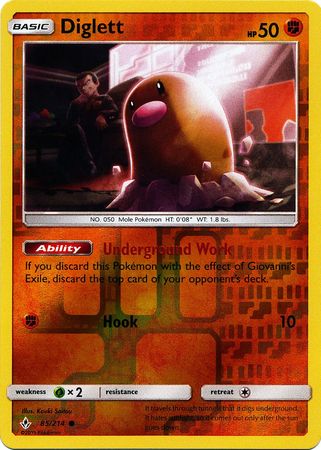 Diglett - 85/214 - Common - Reverse Holofoil