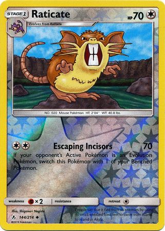 Raticate - 144/214 - Uncommon - Reverse Holofoil
