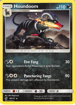 Houndoom 059/111 - Reverse Holofoil SM Crimson Invasion - Rare