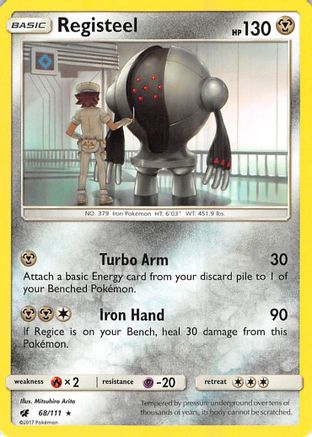 Registeel 068/111 - Reverse Holofoil SM Crimson Invasion - Rare