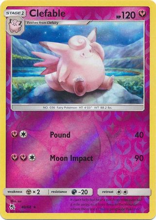 Clefable - 40/68 - Rare - Reverse Holofoil